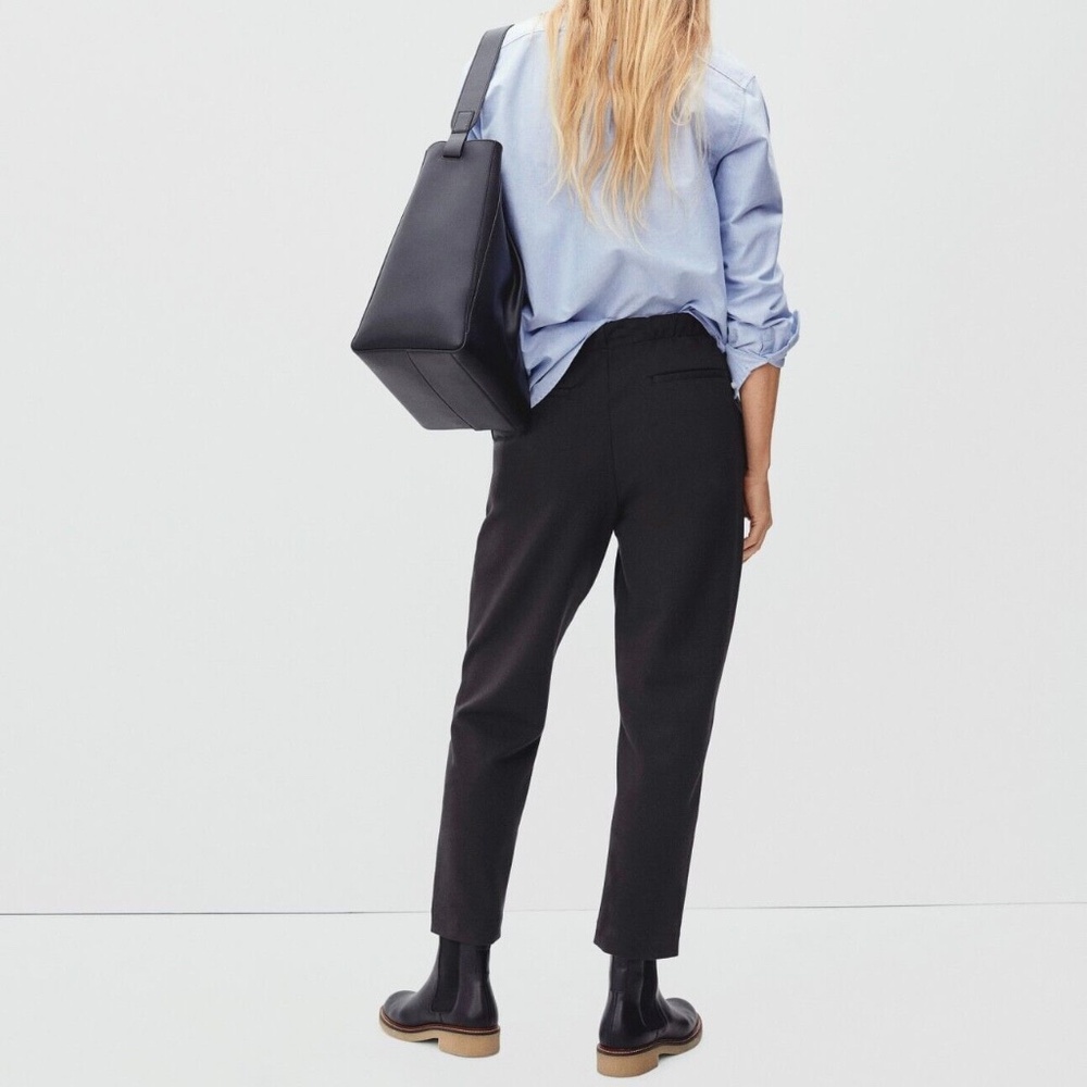 New Everlane The Dream Pant Elastic Waist Tapered Leg Knit Pants Black Size XS - Picture 3 of 16